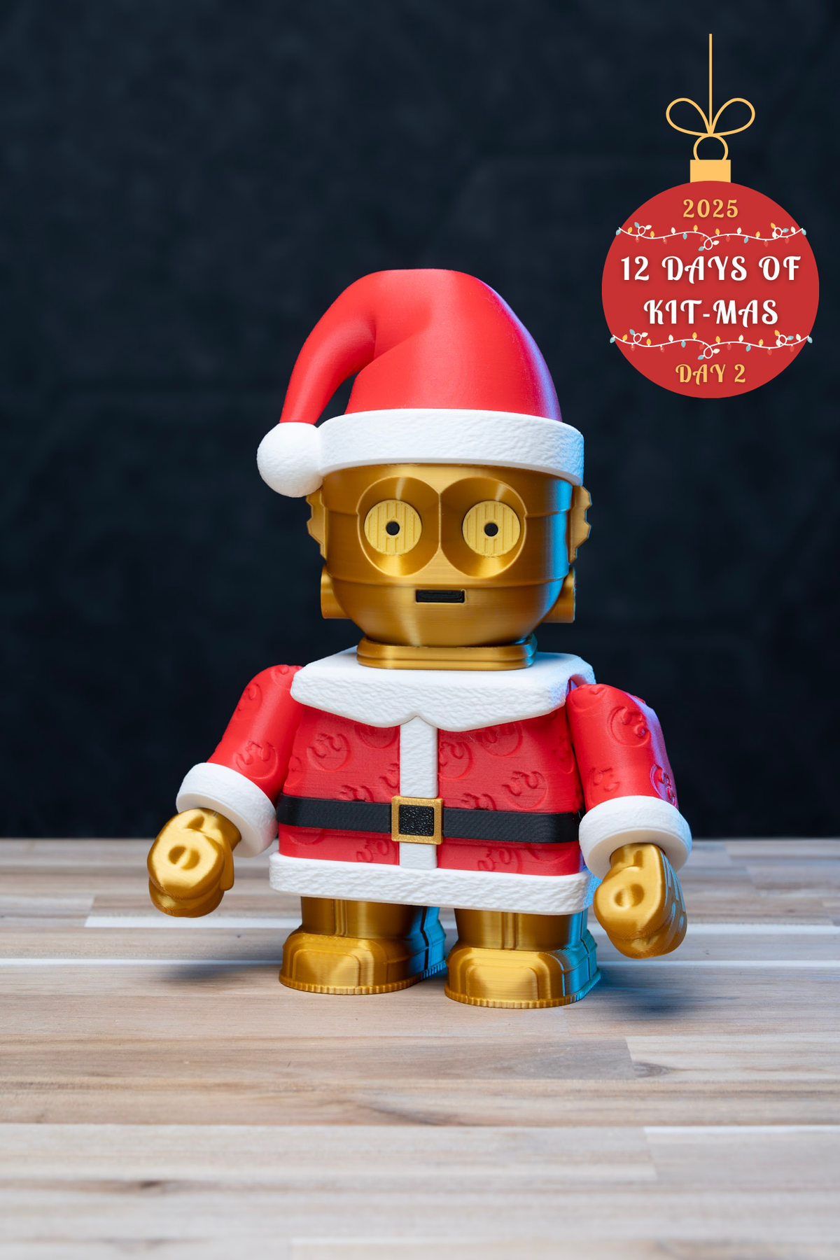 Santa-3PO - Star Wars Christmas Kit | No Supports, No AMS, No Glue image 1